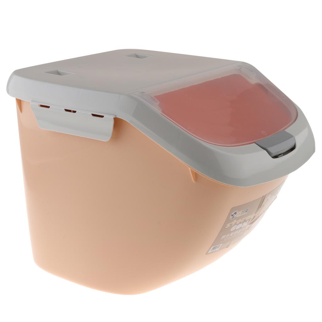 3X Plastic Pet Food Container Jar Measuring Cup Cereal Grain Storage Box Orange
