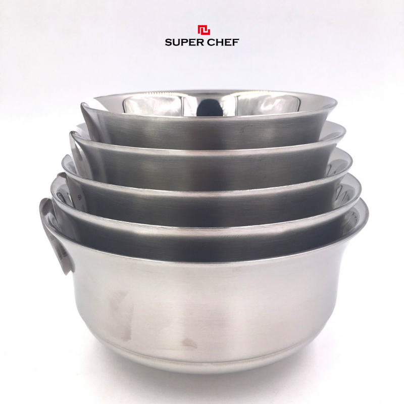 Tô/ chén Inox Super Chef có 5 size 12 - 13 - 14 - 15 - 16cm
