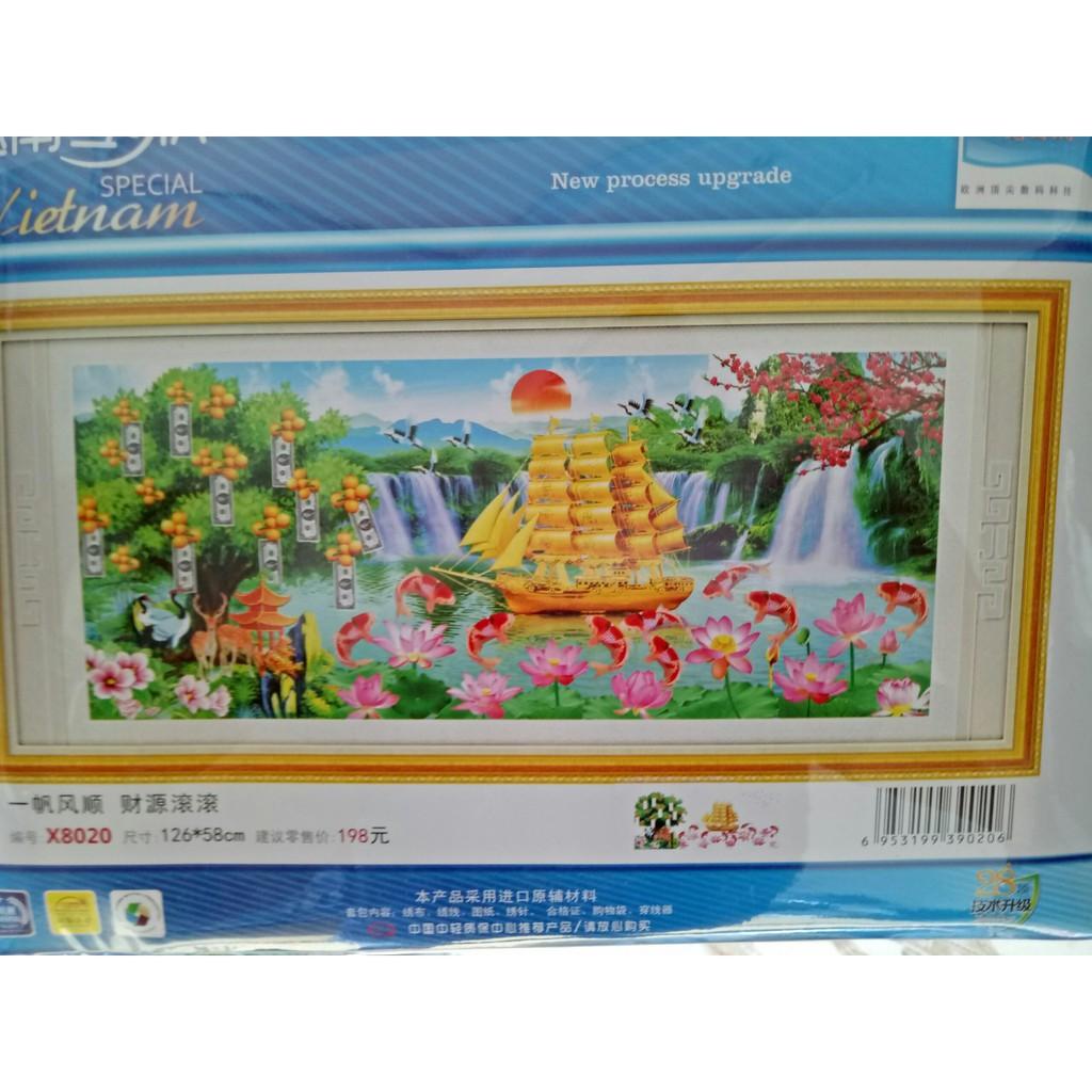 Tranh thêu chữ thập thuận buồm xuôi gió -X8020