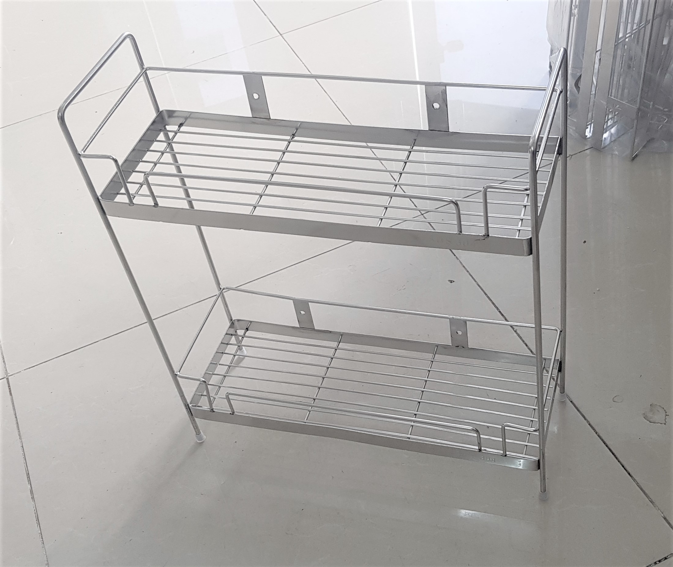 Kệ gia vị 2 tầng đứng - INOX 304 - 14 x 40cm