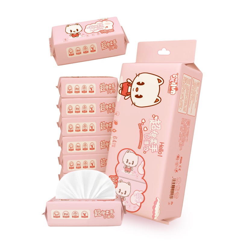 Set 8 Gói Khăn Ướt Mini Bỏ Túi Tiện Lợi