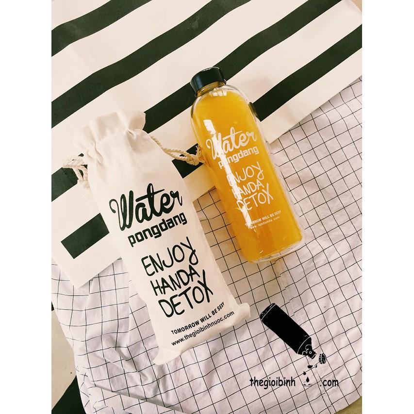 BÌNH ĐỰNG NƯỚC DETOX 600ML KÈM TÚI ĐỰNG CHẤT LƯỢNG TỐT