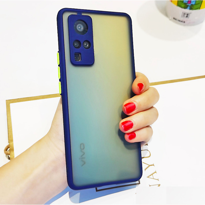 Ốp lưng trong nhám viền màu chống sốc cho Vivo V20 - Hàng Nhập Khẩu