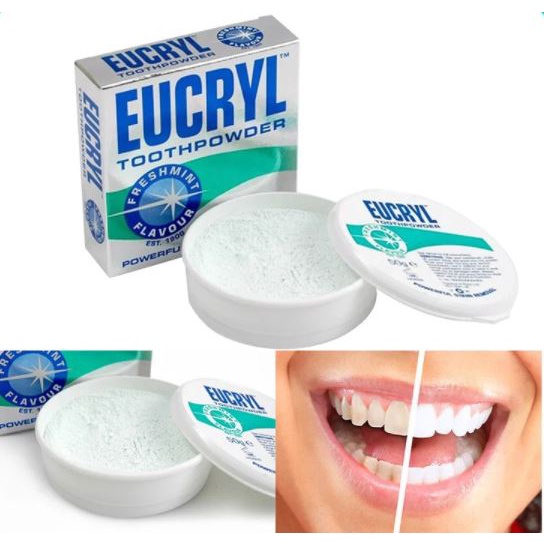 Bột Tẩy Trắng Răng Eucryl Toothpowder Freshmint 50g