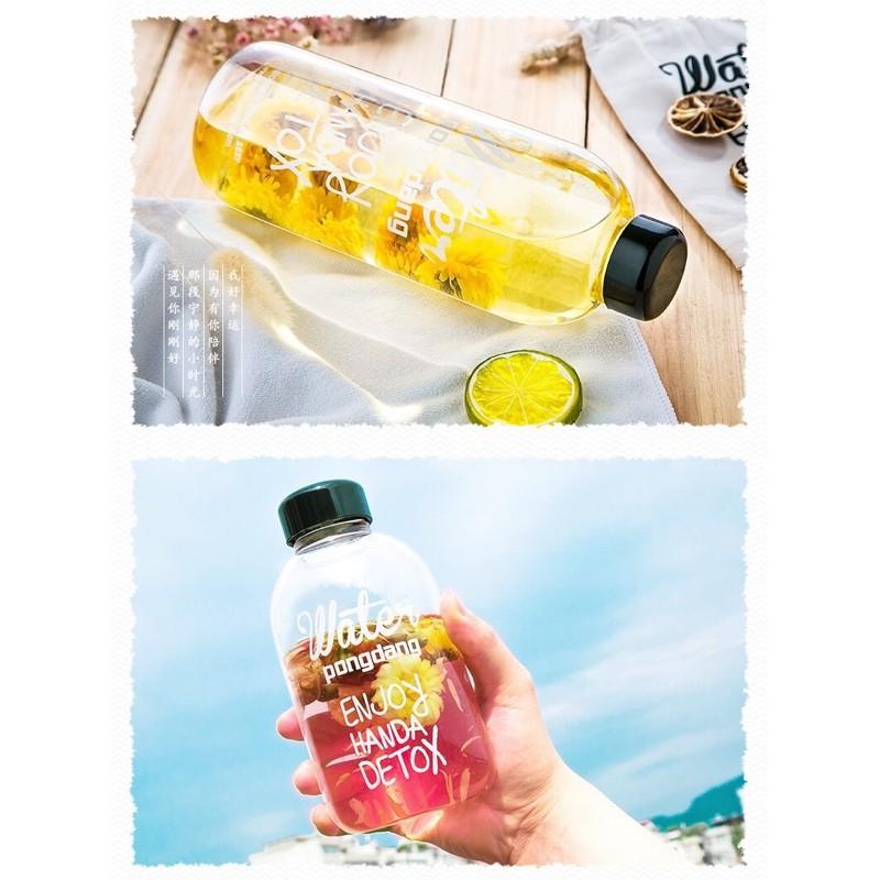Bình pha nước detox thuỷ tinh 600ml