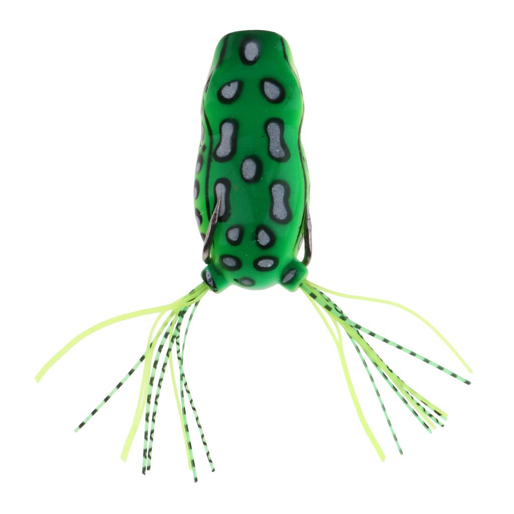 Lifelike Topwater Frog Fishing Lure Soft Crankbaits Hook Baits for Bass Pike