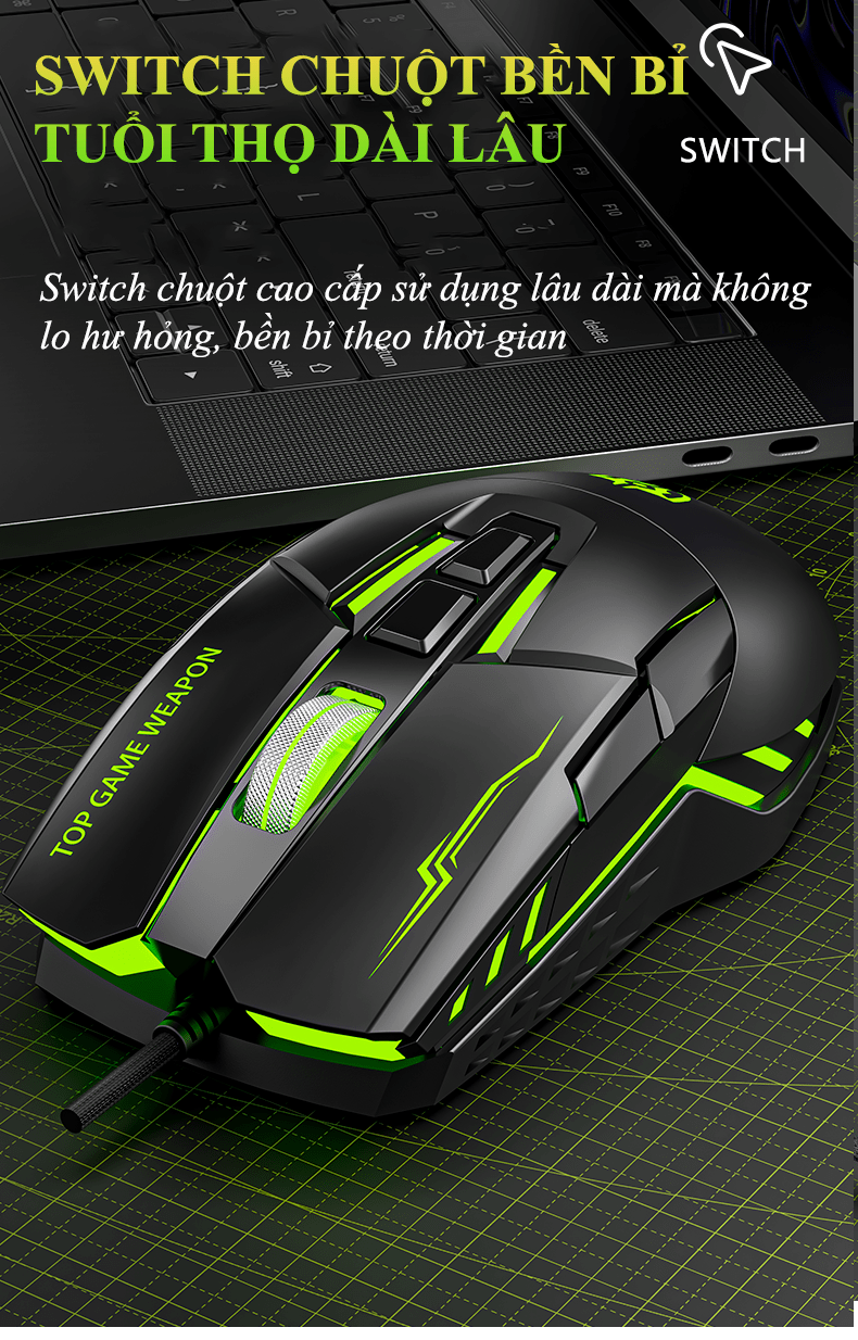 Chuột có dây SHIPADOO G7 thiết kế chuyên game với nút nhấn không ồn có đèn led 7 màu phù hợp với game thủ - JL - HÀNG CHÍNH HÃNG