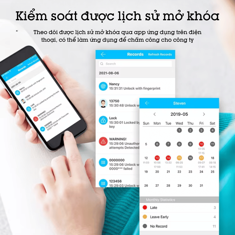 Khóa vân tay cửa kính cường lực thông minh không khoan đục JD-S1