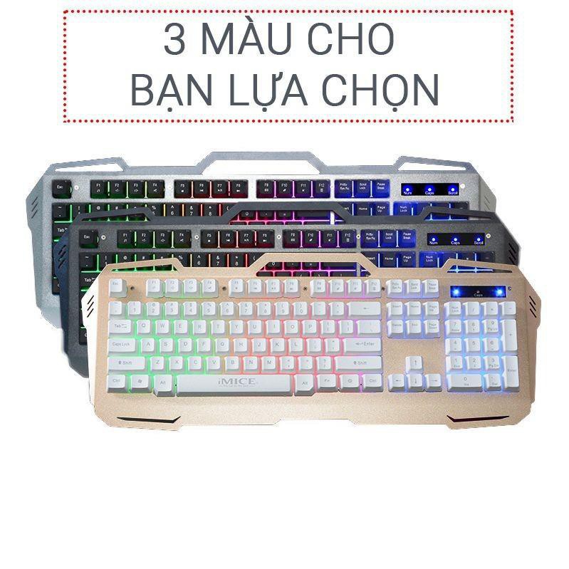 Bàn phím vi tính giả cơ led 7 màu IMICE AK-400 - Hàng Nhập Khẩu (Giao màu ngẫu nhiên)