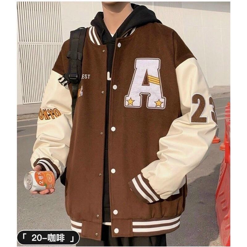 Áo khoác bomber bóng chày nỉ thêu unisex ulzzang nam nữ