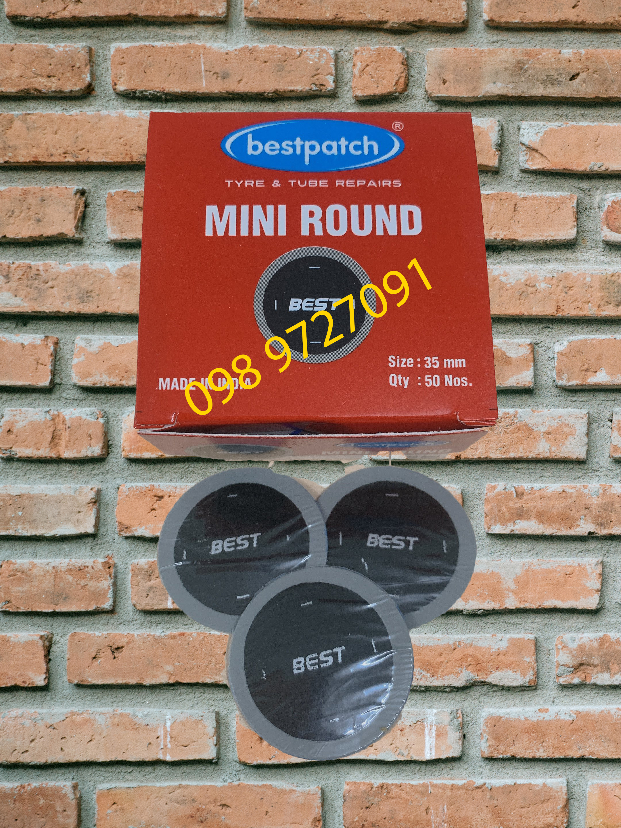 Miếng vá săm, lốp máy, ôtô hình tròn - kích thước 35mm