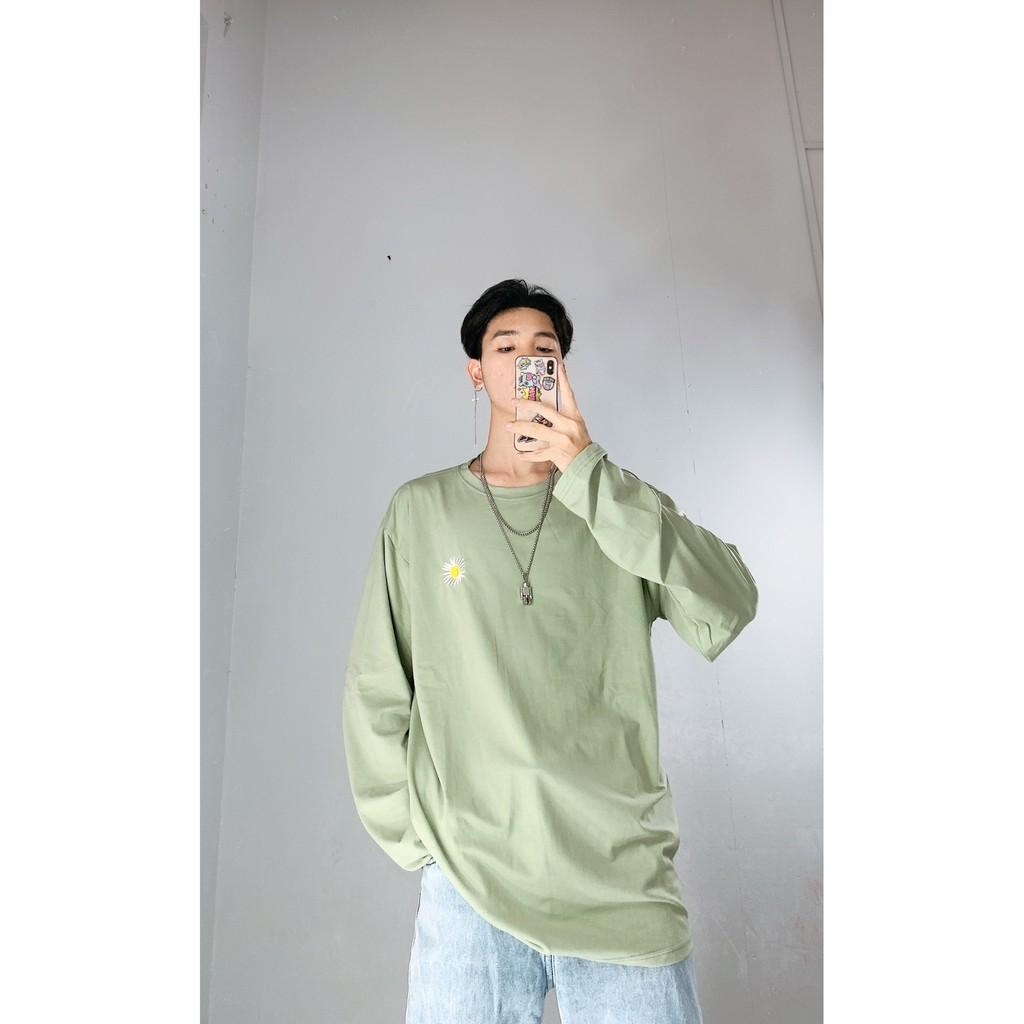 ÁO THUN TAY ĐÀI THÊU HOA CÚC ( ẢNH THẬT)