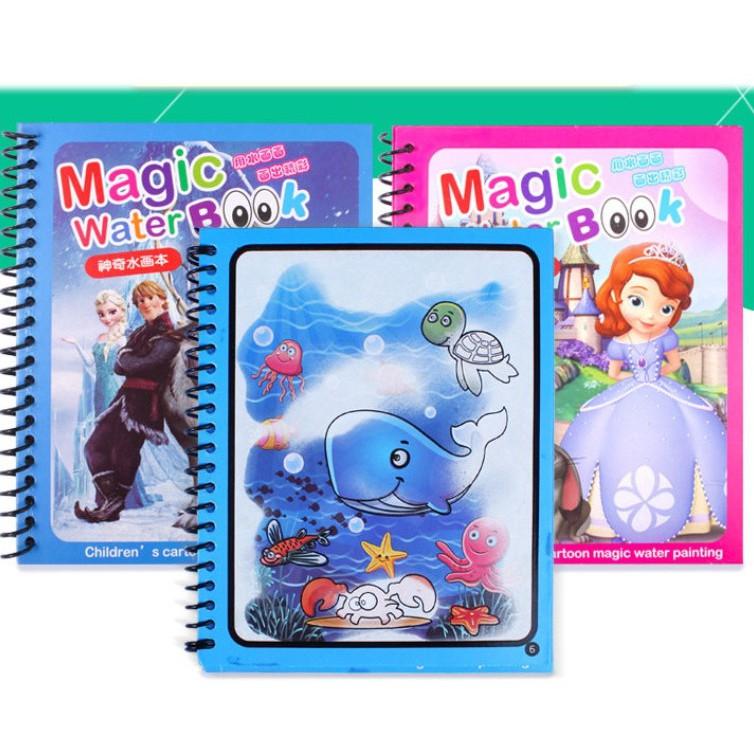 Xổ lo xo sách tô màu nước ma thuật Magic Water Book - Sách sử dụng nhiều lần