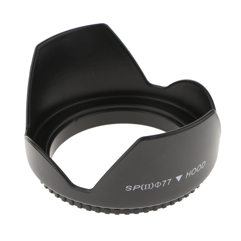 77mm Screw Mount Reversible Tulip Flower Crown Petal Shaped Camera Lens Hood