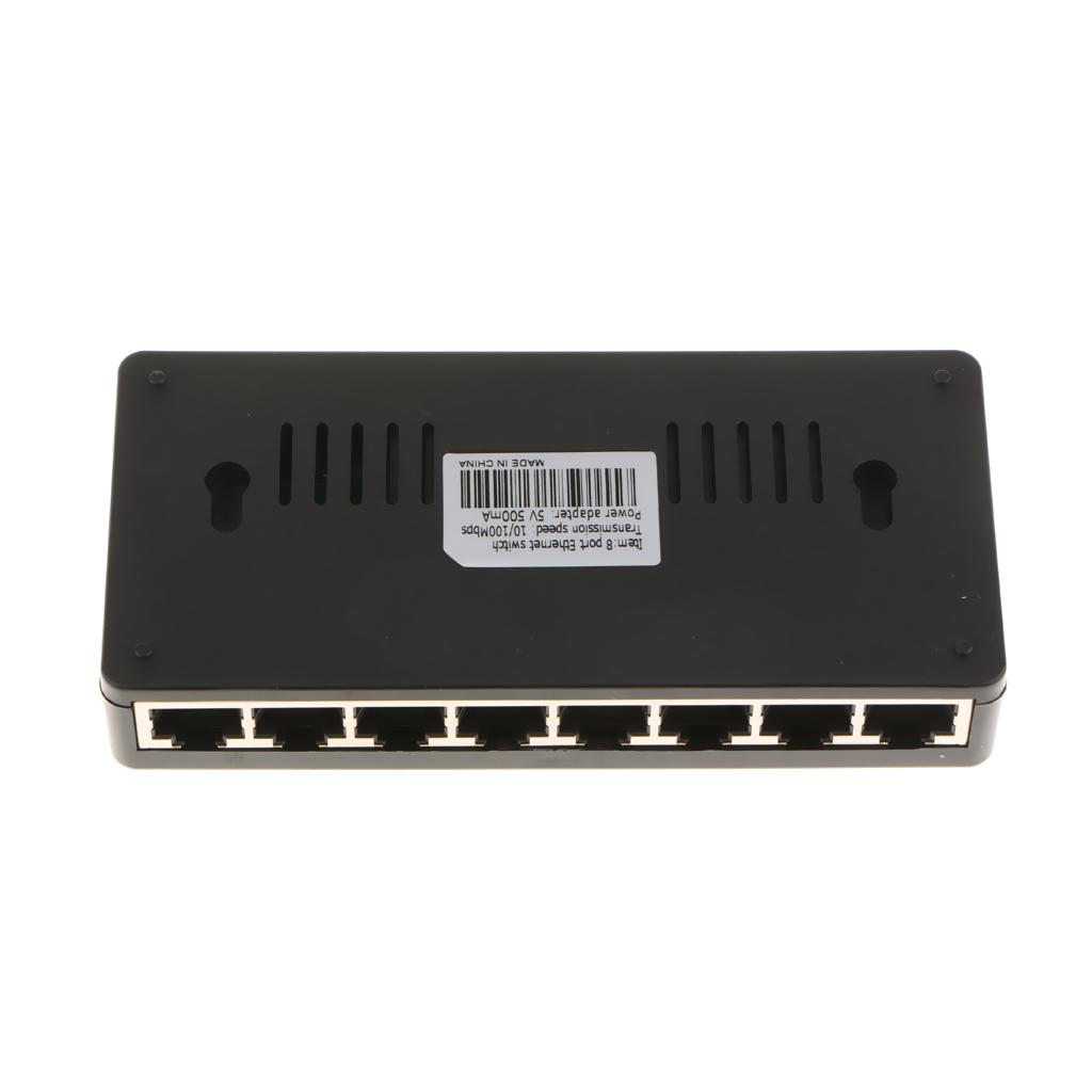 8-Port 10/100Mbps Ethernet Network Switch Desktop Fast LAN Adapter UK Plug