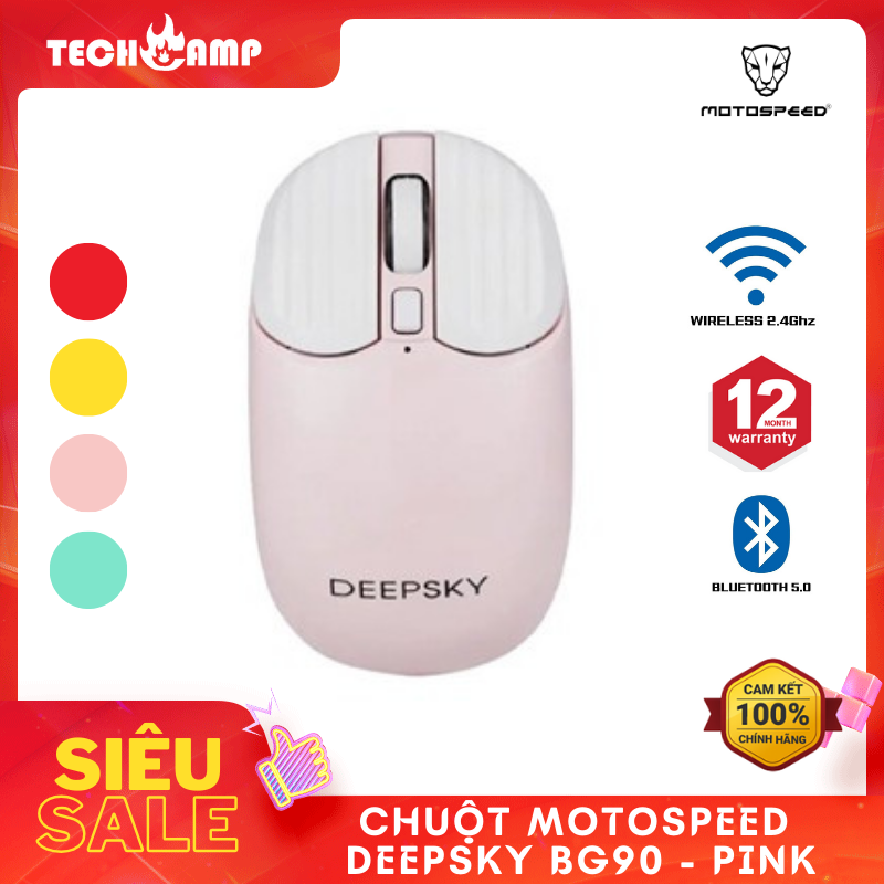 Chuột máy tính Motospeed DEEPSKY BG90 không dây - Hàng chính hãng