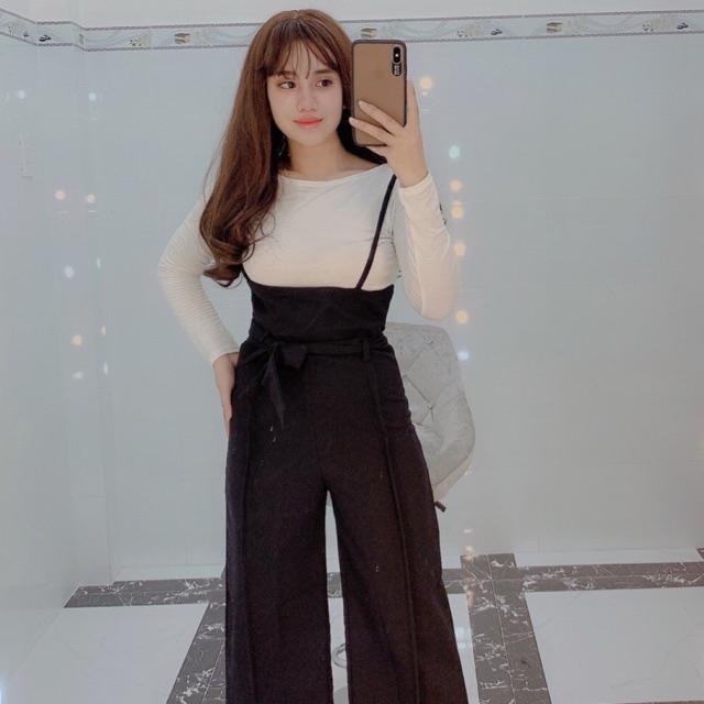Set yếm áo thun quần ống rộng