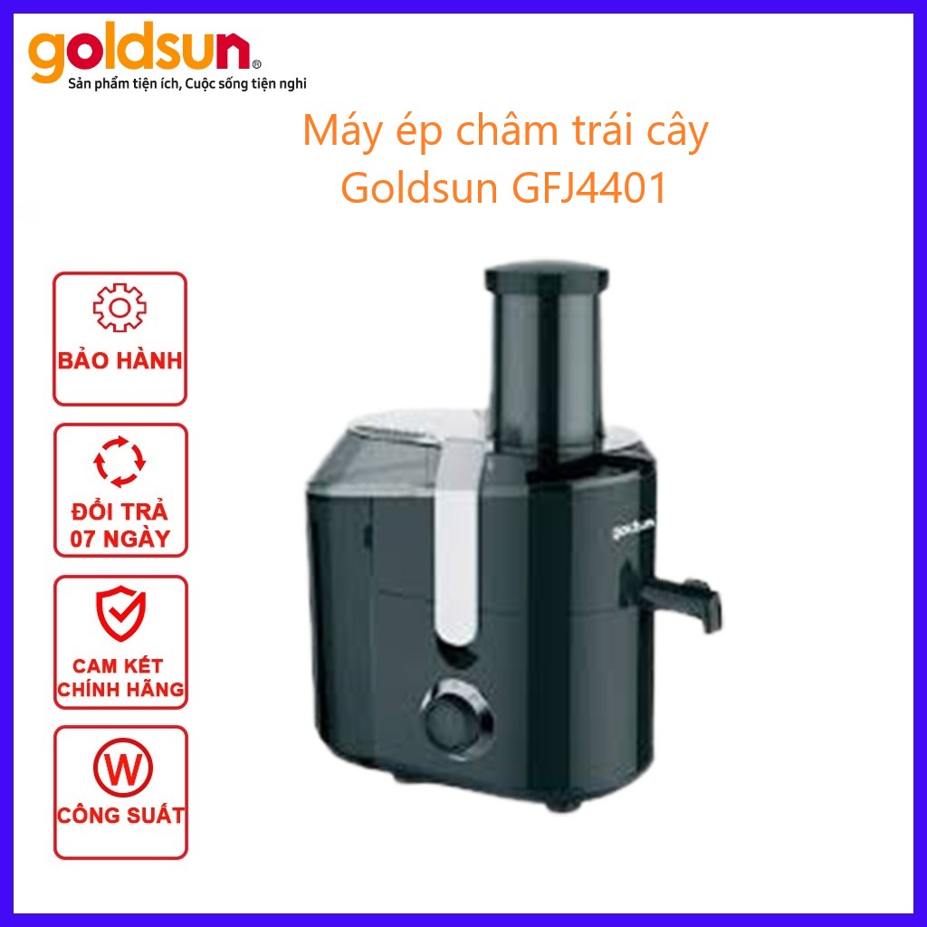 Máy ép trái cây ép chậm Goldsun GFJ4401 công suất 600W lưỡi dao inox chống han gỉ, bảo vệ quá tải - Hàng chính hãng Goldsun