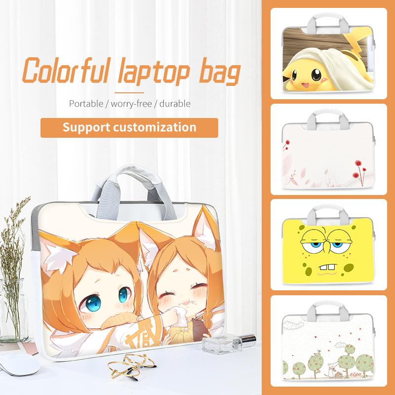 Tự Làm Hoạt Hình Túi Laptop Laptop 12 13.3 14 15.6 17.3 Inch Máy Tính Nghiêng Vai Cầm Tay Cho Macbook/dell/HP/Lenovo/Acer