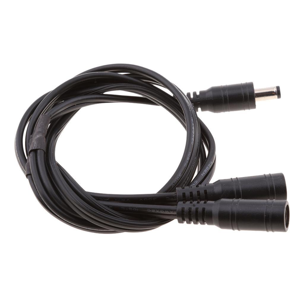 DC   Male Plug To 2 Female Jack Cable Splitter 5.5 mm x 2.1mm Adapter