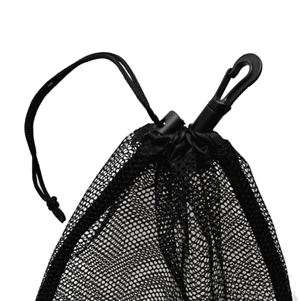 2xDurable Mesh Nets Bag Pouch Golf Tennis Ball Carrying Holder Storage Black
