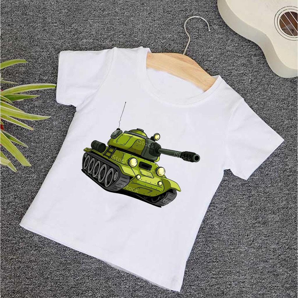 HOT Mẫu áo thun in hình xe tăng hoạt hình - món quà ý nghĩa cho bé