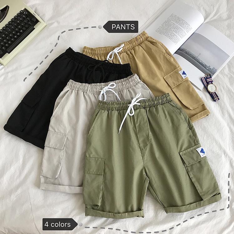 Quần Short Kaki Nam Nữ Túi Hộp Unisex- MayLinh shop- Quần Đùi Túi Hộp Dây Rút, Chất Liệu Vải Kaki Dày Dặn Form Chuẩn