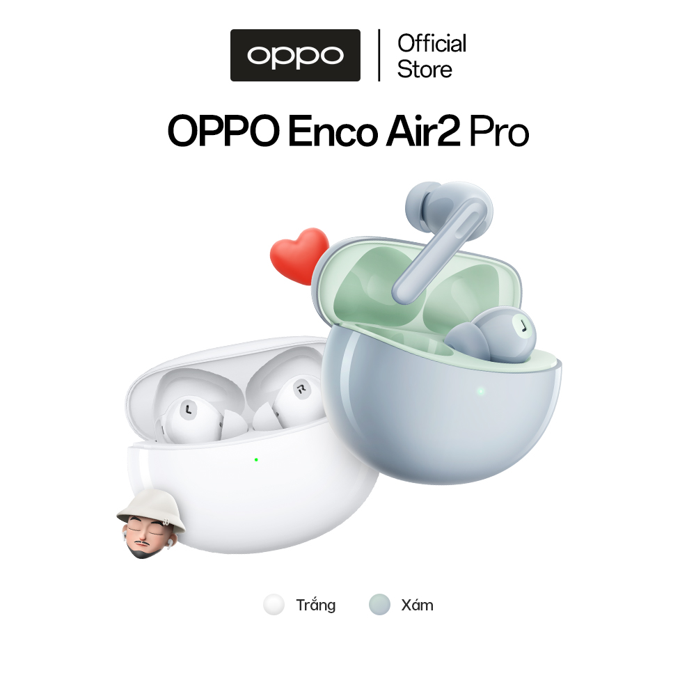 Tai Nghe True Wireless OPPO Enco Air 2 Pro | Hiệu Ứng Âm Thanh Enco Live | Drivers Dynamic 12.4mm | Hàng Chính Hãng