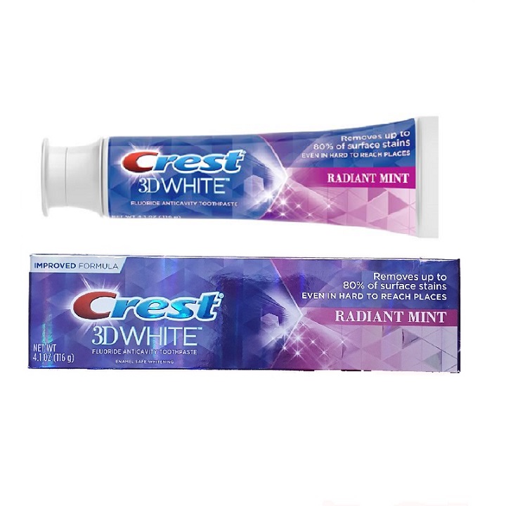 Lốc 3 cây kem đánh răng Crest 3D White Radiant Mint ( 116g / hộp )