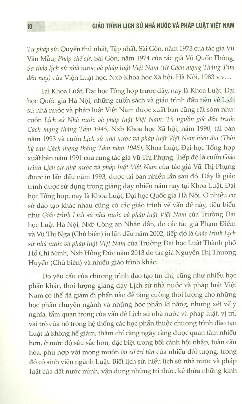 Giáo Trình Lịch Sử Nhà Nước Và Pháp Luật Việt Nam - PGS. TS. Nguyễn Minh Tuấn, TS. Phạm Thị Duyên Thảo, TS. Mai Văn Thắng - Tái bản -