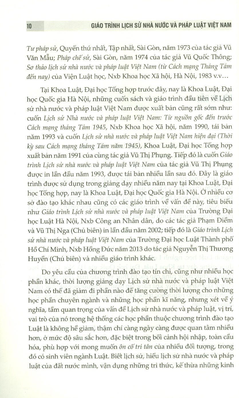 Giáo Trình Lịch Sử Nhà Nước Và Pháp Luật Việt Nam - PGS. TS. Nguyễn Minh Tuấn, TS. Phạm Thị Duyên Thảo, TS. Mai Văn Thắng - Tái bản - (bìa mềm)