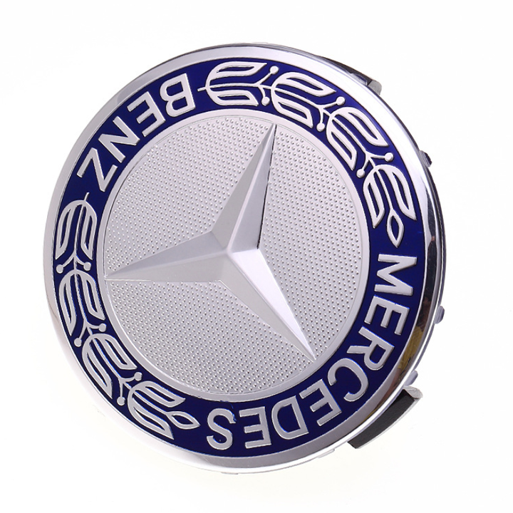 01 CHIẾC Logo chụp mâm, ốp lazang bánh xe ô tô Mercedes Benz đường kính 75mm mã MDE75-1