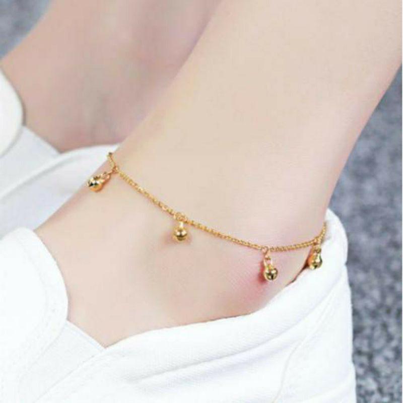 Lắc chân titan chuông phong cách Hàn Quốc