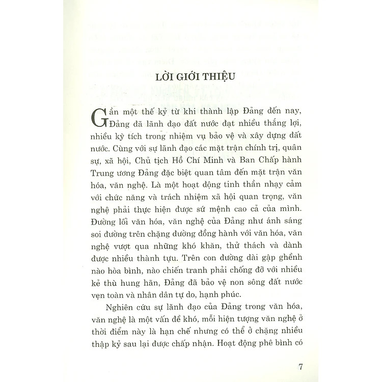 Sách - Sự lãnh đạo của Đảng về văn hóa văn nghệ