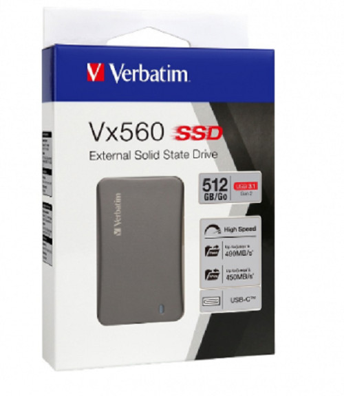 Ổ cứng SSD di động Verbatim Vx560 512 GB - Hàng CHính Hãng