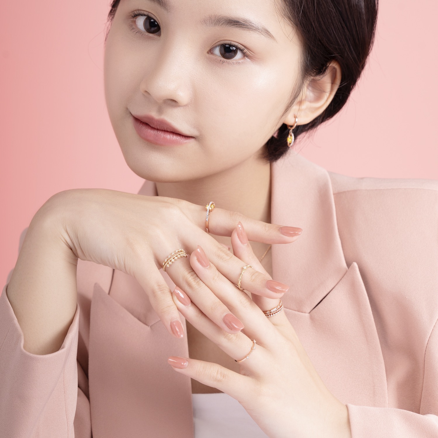 Nhẫn Nữ Vàng Tây 14k NLF443 Huy Thanh Jewelry