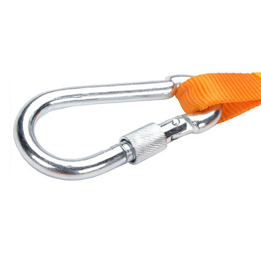 Safety Lanyard,Outdoor Climbing Harness Belt Lanyard Fall Protection Rope Large Snap Hooks, Carabineer