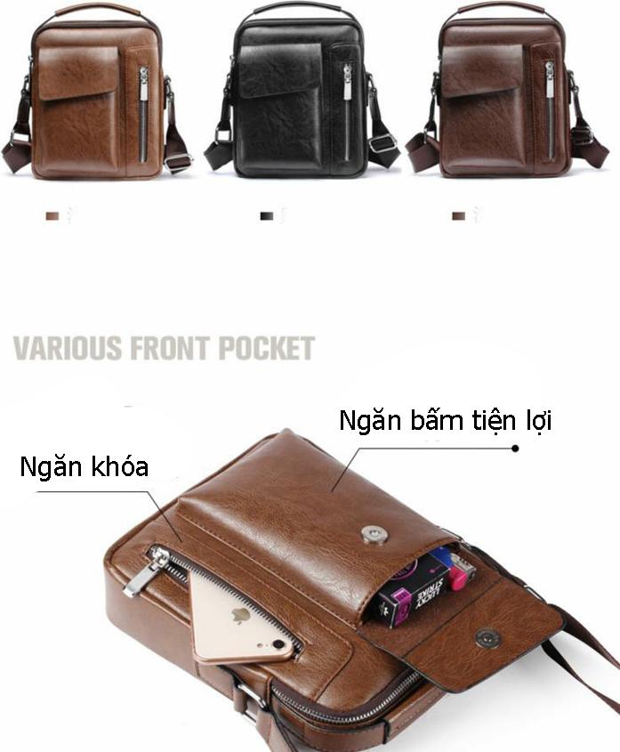 Túi Xách Da Đeo Chéo Nam Cao Cấp Da PU Bền Kiểu Dáng Đẹp Kết Hợp Phong Cách Đeo Chéo Vai Và Xách Tay Sang Trọng Và Đẳng Cấp Hàng Nhập Khẩu - WEI1000