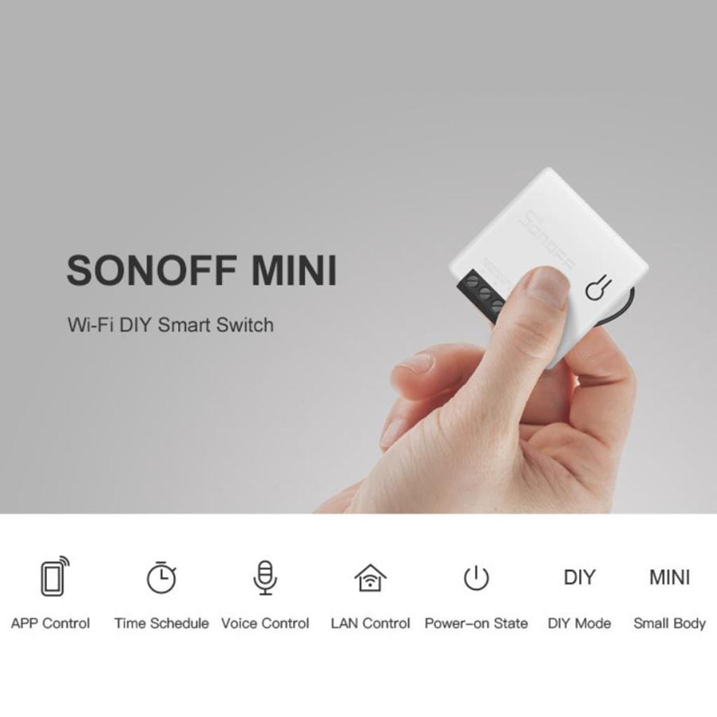 Mini Wifi Smart Switch Compatible with Alexa & Google Home Assistant