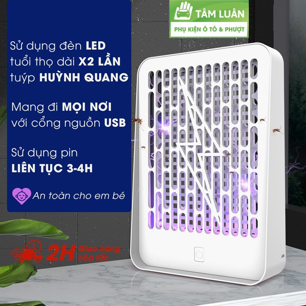 Đèn bắt muỗi diệt côn trùng thông minh đa năng pin tốt, đuổi muỗi an toàn cho bé