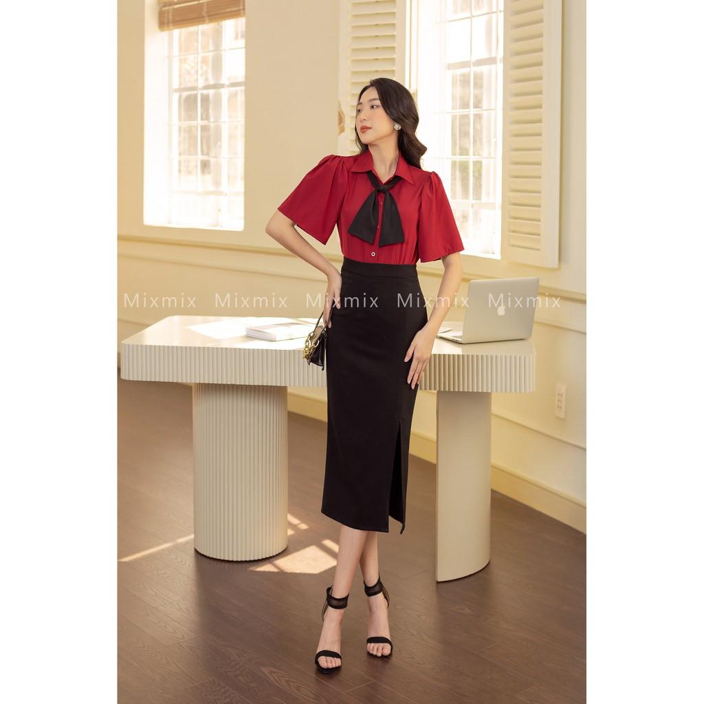 Chân váy bút chì xẻ trước Latifah