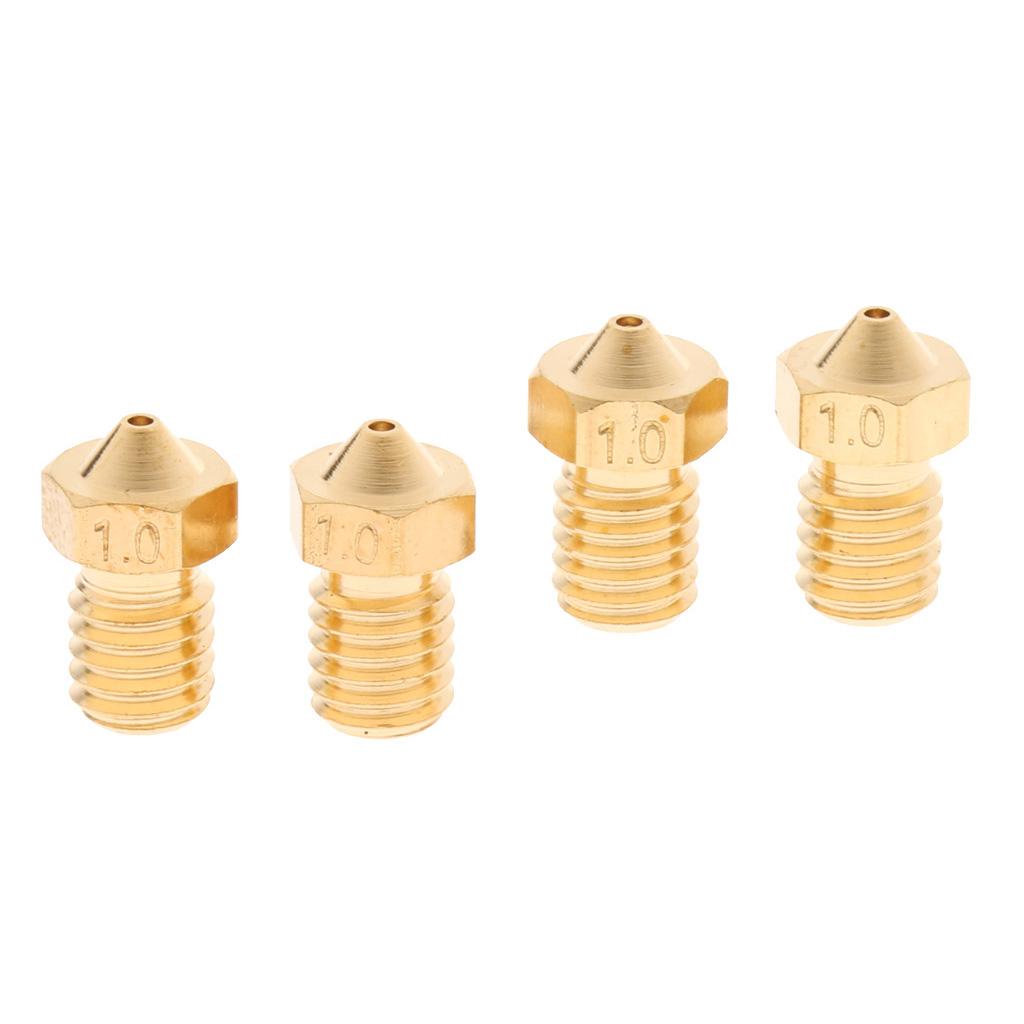 4x 1.0mm Extruder Brass Nozzle Print Head for 1.75mm 3D Printers Accessories