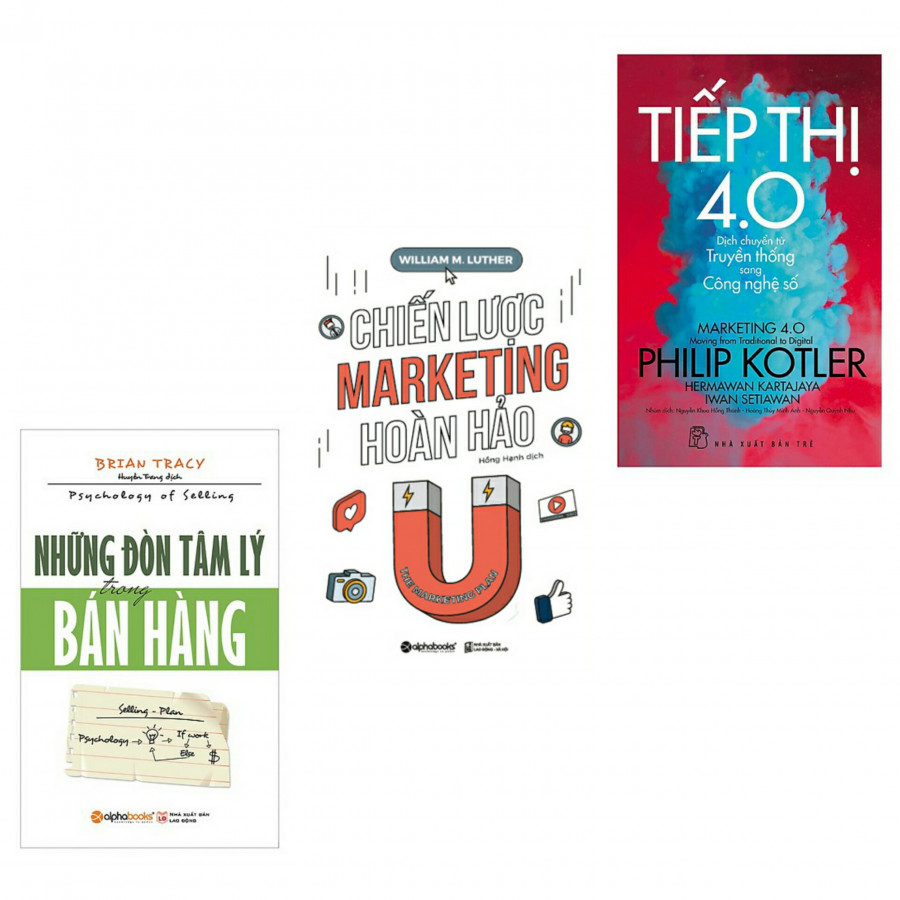 Combo những đòn tâm lý trong bán hàng+chiến lược marketing hoàn hảo+tiếp thị 4.0(bản đặc biệt tặng kèm bookmark AHA)