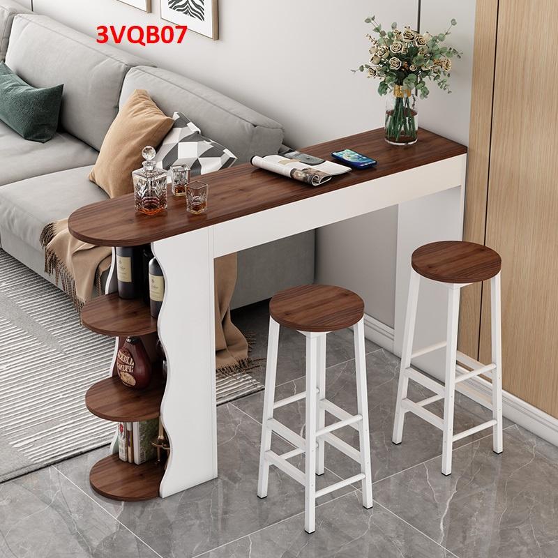 Quầy bar mini, quầy bar kiêm vách ngăn phòng khách nhà bếp 3VQB07