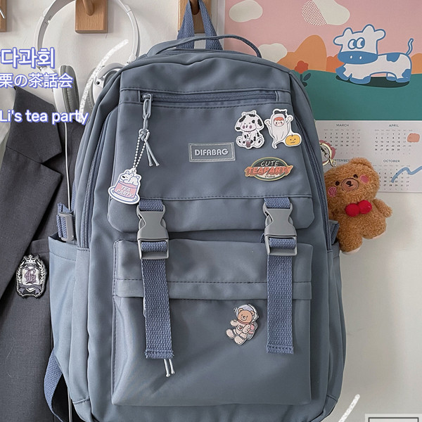 cặp học sinh đi học thời trang, balo nữ đi học 2 nịt difabag