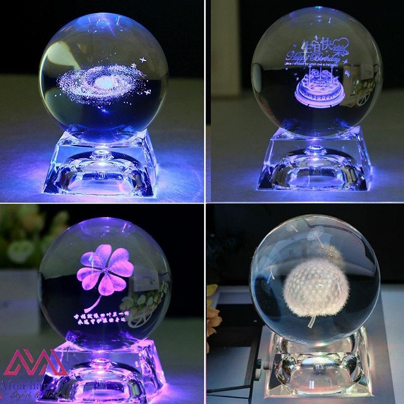 Bộ Quà Tặng Quả Cầu Pha Lê 3D LED DOREMON