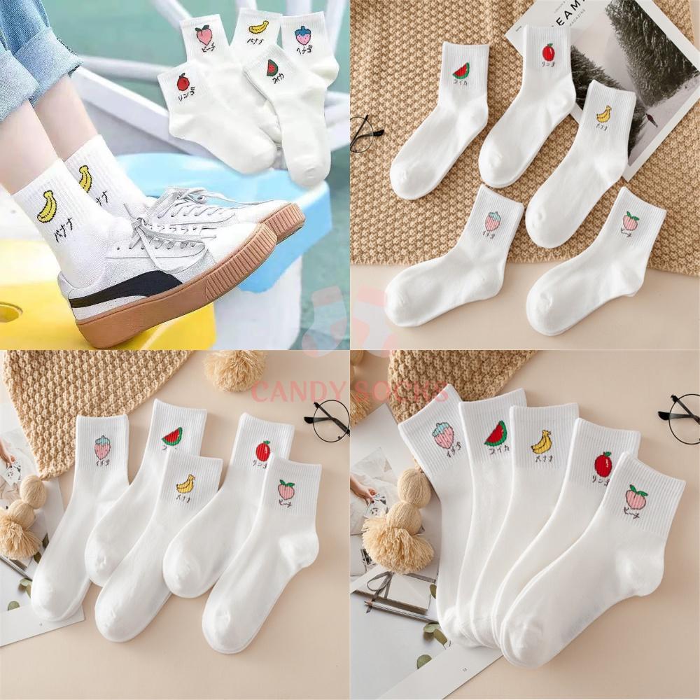 Tất nữ vớ nữ cổ trung, Set 5 đôi tất nữ phong cách Hàn Quốc, co dãn 4 chiều, chất liệu cotton Hàn cao cấp TN-187