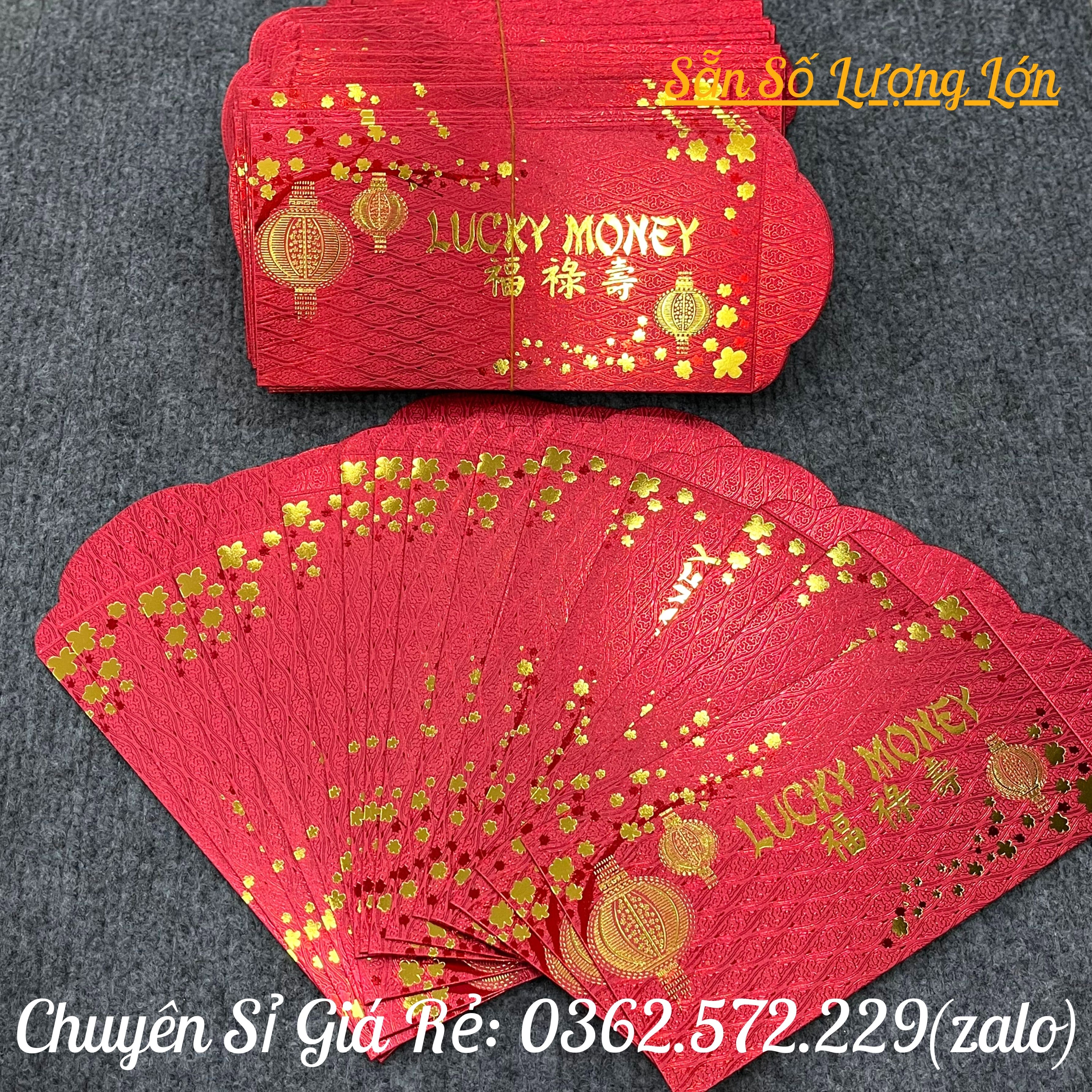 Bao Lì Xì Đỏ Lucky Money Cao Cấp Ngoại Nhập Chi Tiết Sắc Nét