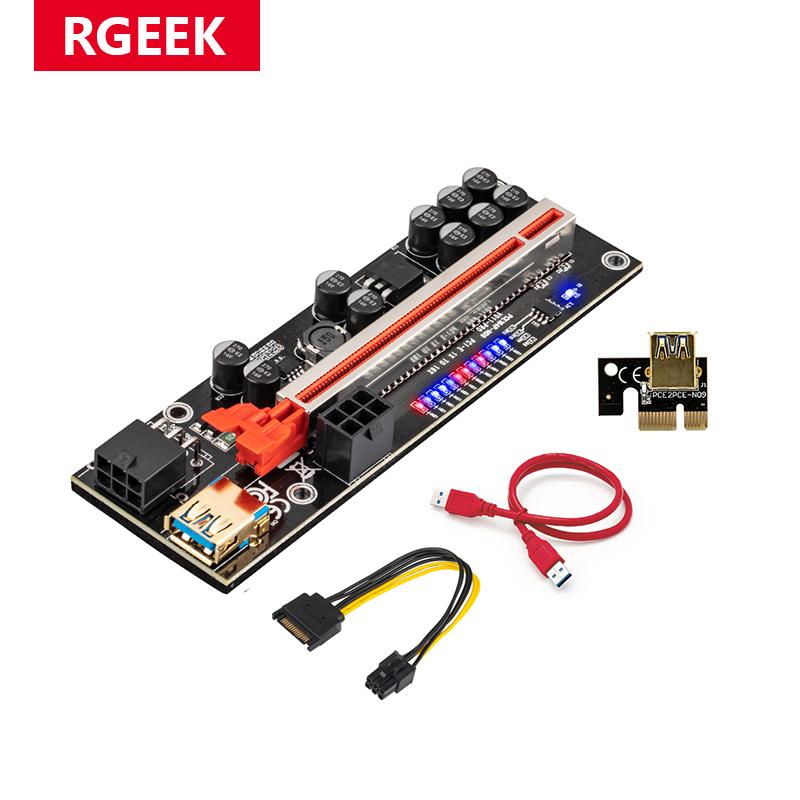 RGEEK V011 Pro PCIe Riser 011 Plus Cabo Riser Card PCI Express x16 10 Cáp USB 3.0 cho card đồ họa GPU
