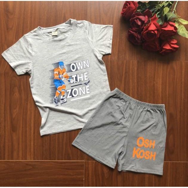 Bộ cộc tay cổ viền thun cotton cho bé trai size đại - Bộ bé trai - pikakids